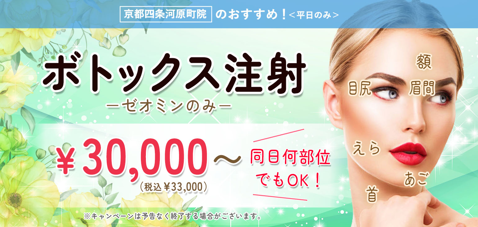 ボトックスのキャンペーンのバナー